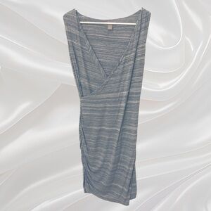 Banana Republic Elegant Gray Striped Dress